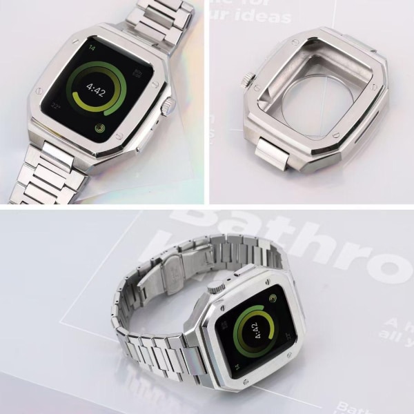Noorzai S - Apple Watch 7 Luxury -koteloranneke useissa väreissä Silver Silver