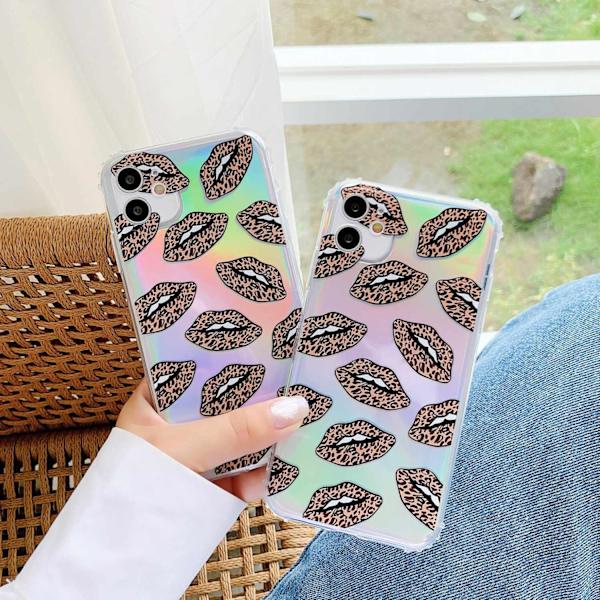 Mobilskal till iPhone11 neonfärg med mun leopardmönster multifärg one size