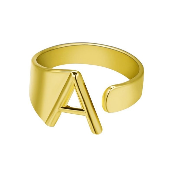 Forgyldt ring med minimalt justerbare bogstaver Gold one size