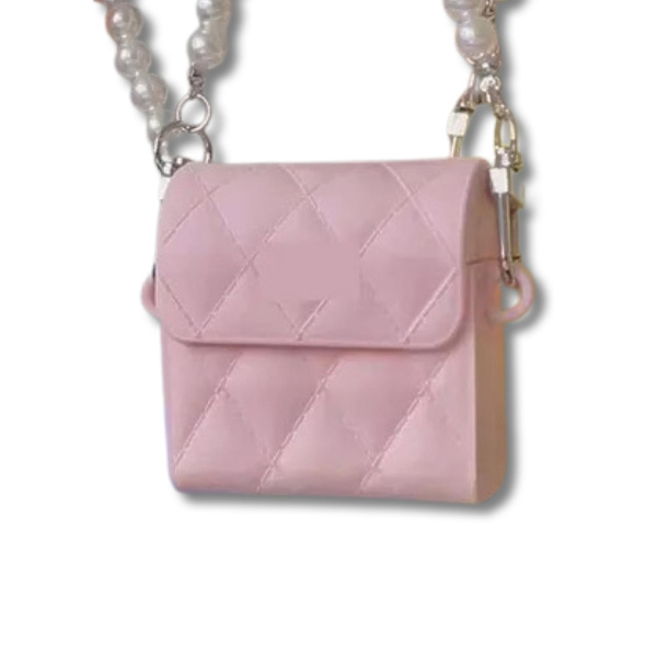 Etui til Airpods Pro lyserød taske med perler pung luksus Pink one size