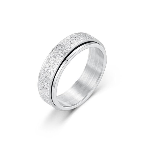 Roterende ring med smukke rhinsten til stress og skønhed Silver US 9 - 19.0 cm i diameter