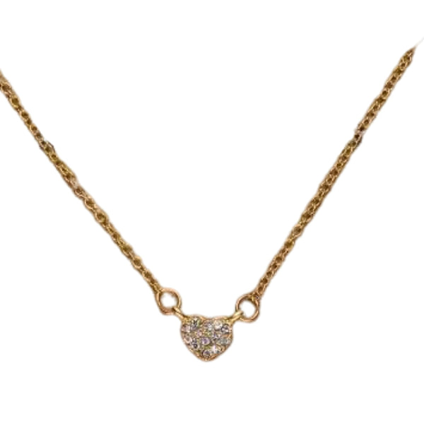 Guldpläterat Önske-halsband med hjärta diamant julklapp gåva present Guld one size