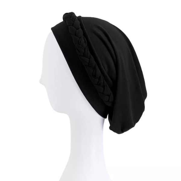Luva bandana bohemisk stil med fläta hijab turban huvudsjal Khaki one size