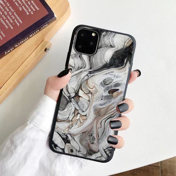 iPhone 13 Pro Max Mini case marmor sten akvarel Grey one size