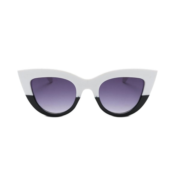 Unike sorte og hvite cat-eye solbriller uv400 White one size