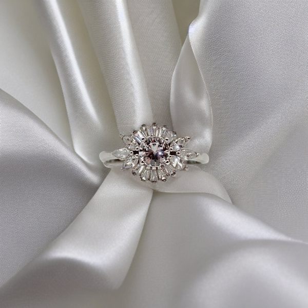 Äkta Sterling silver ring stor sten perfekt för förlovning &amp; julklapp Silver one size
