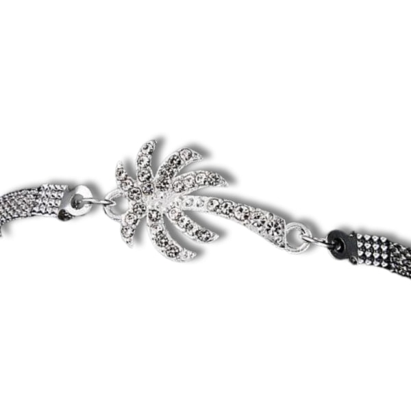 Silverpläterat armband med zircon palm kokosnöt resa Silver one size