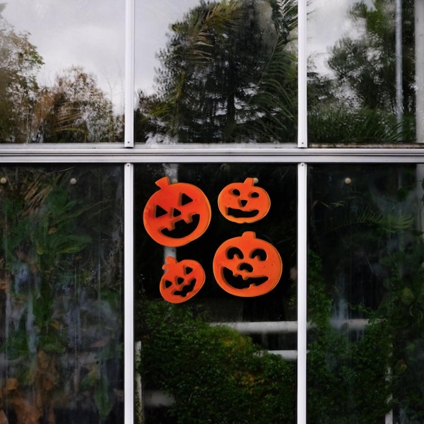 Ikkunakoriste 4 kurpitsaa Halloween-oranssia itseliimautuvaa Orange