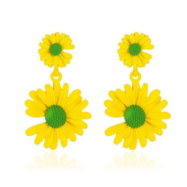 Sterling sølv daisy øreringe solsikke blomst flere farver Yellow one size