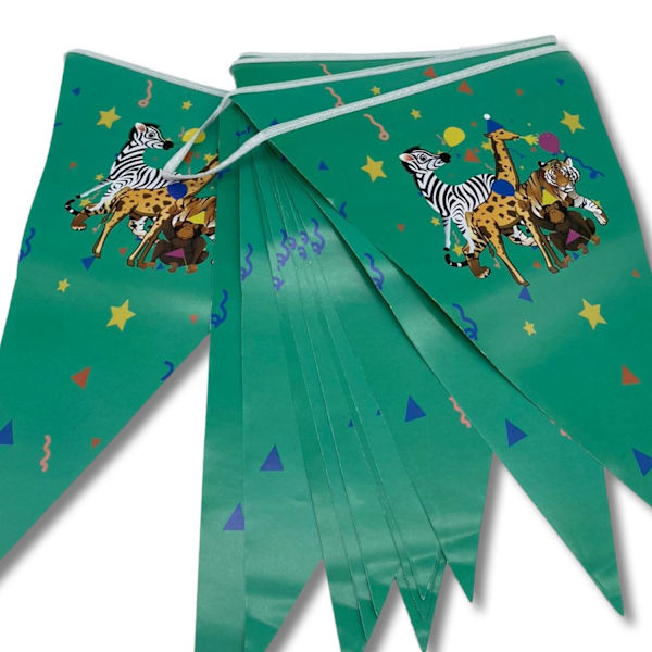 Paperi lautasen seppele eläimillä juhlissa 6-pakkaus seepra-tiikeri-kirahvi MultiColor Plates
