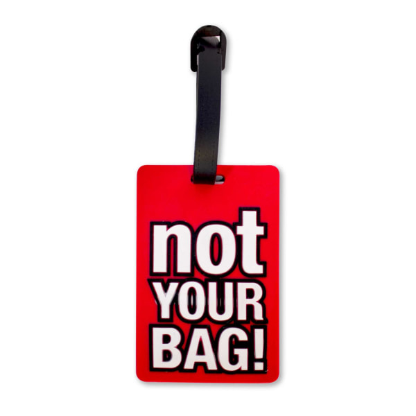 Bagagebricka ''Not your bag'' bagagetag röd svart Röd