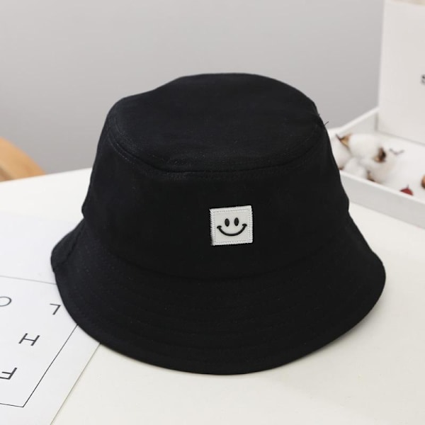Kalastushattu Hip-Hop musta tai valkoinen kirjailtu lasihymiö aurinkohattu White one size
