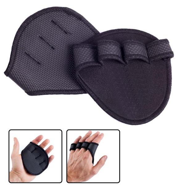 Handflatskydd i neopren med smärt buffert för tyngdlyftning svart Svart XL