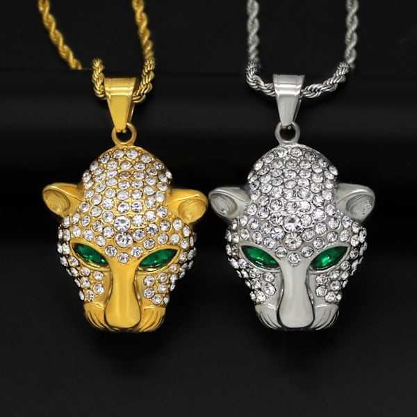 Noorzai Scandinavia - hängsmycke leopard puma zirkon 18 K guld Silver one size