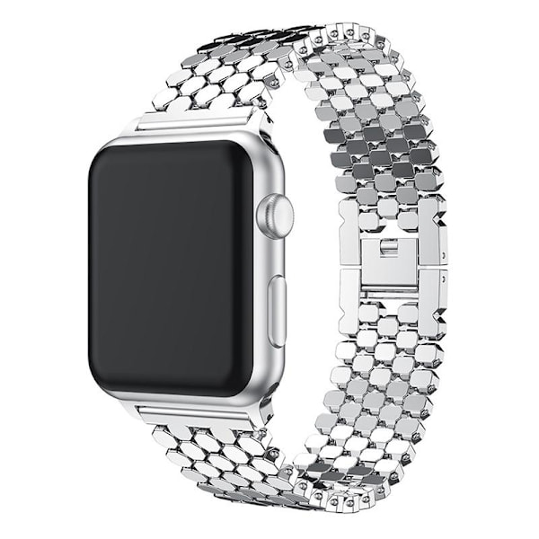 Apple Watch Watchrem fiskeskala metall rustfritt stål 42/44/45mm Gold Gold