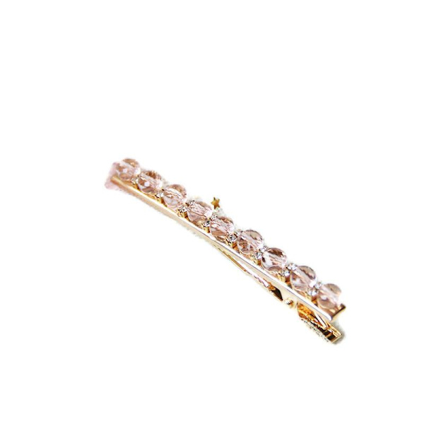 Hårnåle i krystal rhinestone bobby pin guld Pink one size