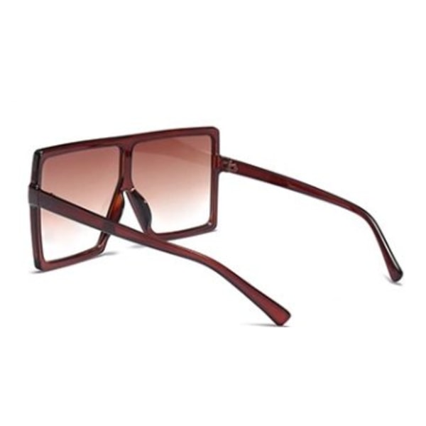 Firkantede overdimensjonerte solbriller UV400 Kim Brown one size