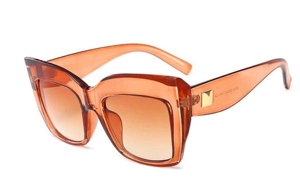 Oversized cateye solbriller UV400 Brown one size