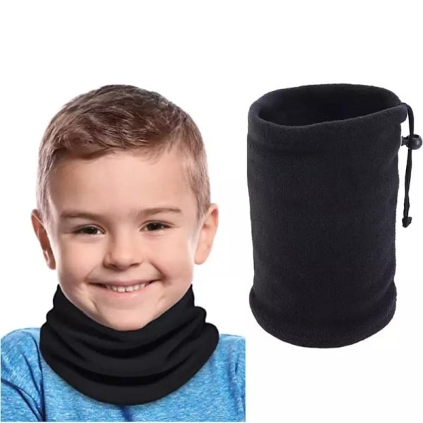 Halsduk 2 i 1 mössa för barn fleece varm vinter lätt att justera! grå one size