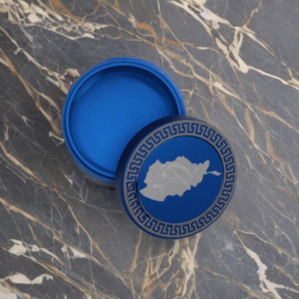 Snusboks i blå aluminium for all snus - Afghanistan map tiger Blue