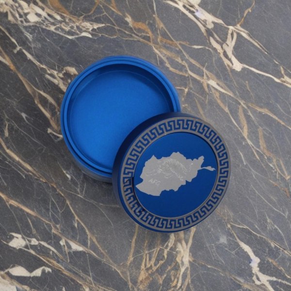 Snusdåse i blåt aluminium til al snus - Afghanistan kort tiger Blue