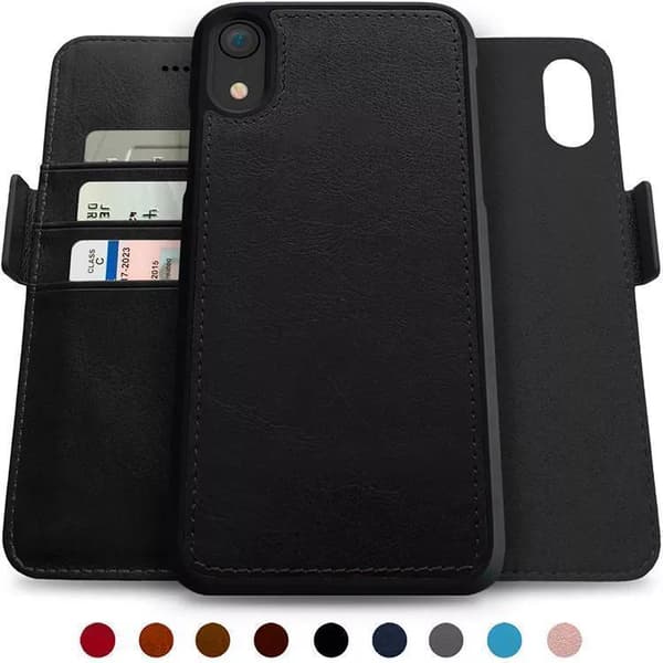 Læder pung etui 'iPhone 14 Plus' med stærk magnet aftagelig Brown