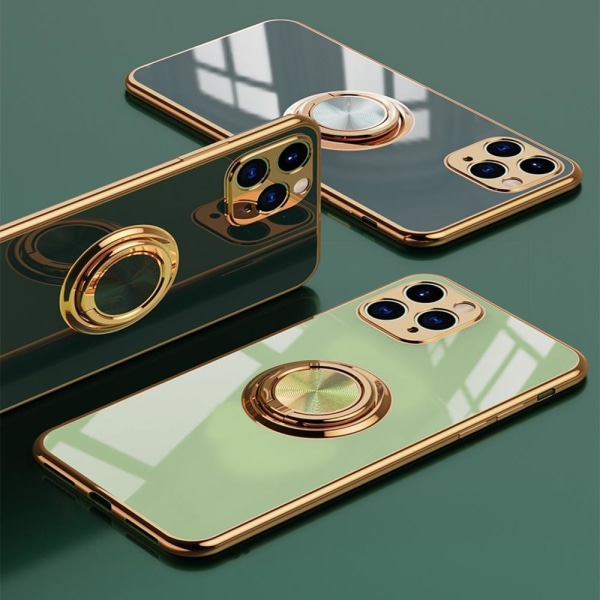 Luksuriøst stilig mobildeksel iPhone 11 Pro med ringstativfunksj Blue one size