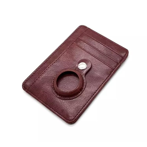 AirTag lommebokkortholder for kort og sedler vegansk skinn svart Brown