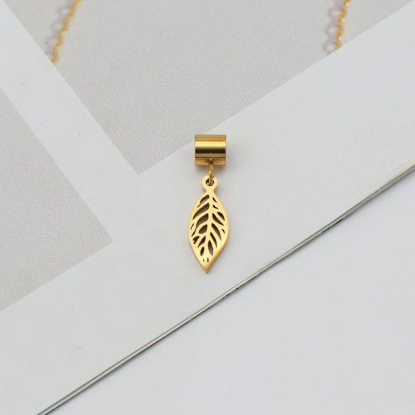 Halsband fjäder pläterat med riktigt guld unik stilren design Guld one size