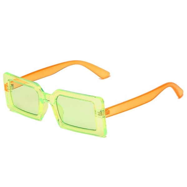 Trendy solbriller med grønne rammer og briller - oransje stenger Green one size
