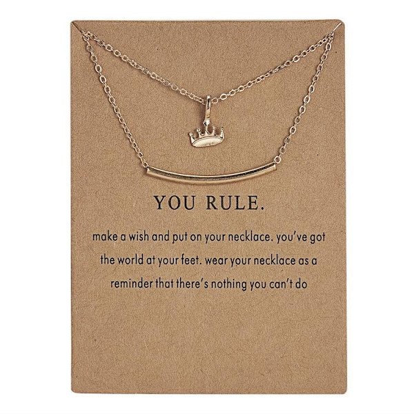 You rule - kaulakoru kruunulla 18K kullattua lahjaa Gold one size