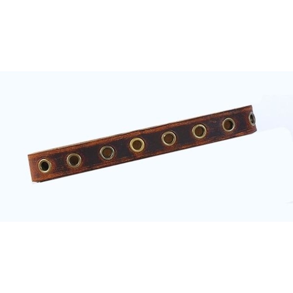Handgjort armband i riktigt läder med flera hål Brun one size