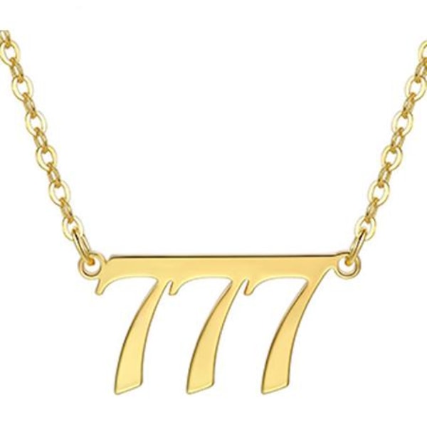 Guldpläterat halsband änglanummer 777 betydelse gåva sprituell Guld one size