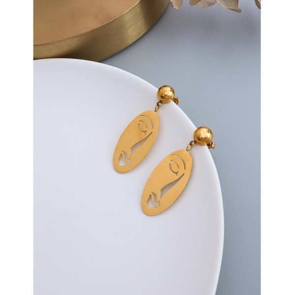 Noorzai Scandinavia - 18K guldbelagte øreringe med stregkunst mo Gold one size