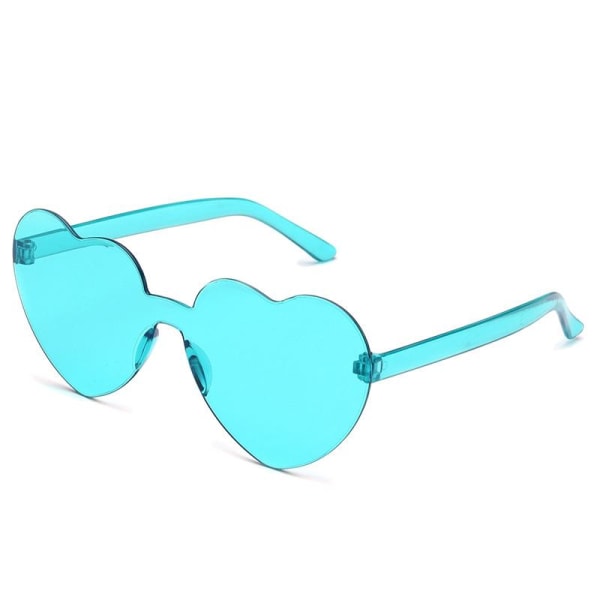 Retro hjärtformade solglasögon dam överdimensionerade UV400 Blue one size