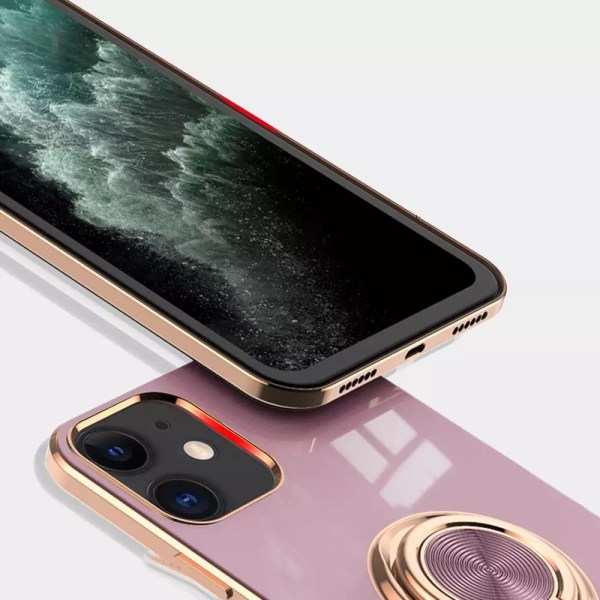 Luksuriøst stilig deksel iPhone 12 Pro Max med ringstativfunksjon Gull LightPink one size