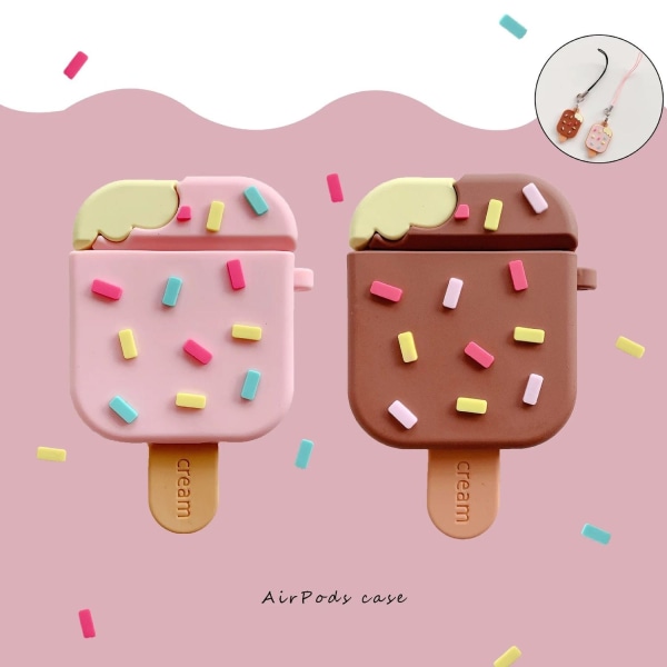 Silikonikotelo Airpods Pro -jäätelötangolle on iskunkestävä Pink one size