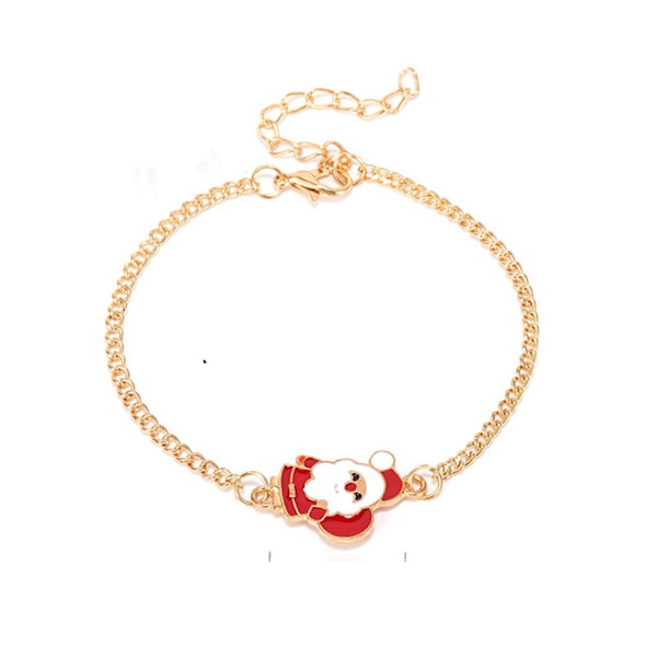 Beautiful fun bracelet moon with Santa and sack Gold one size