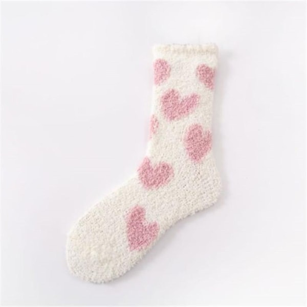 Elastiske sokker i blødt blødt materiale hjerter pastelfarve White one size