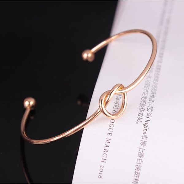 Kullattu rannekoru solmulla Gold one size