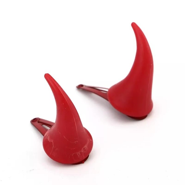 Halloween-sett djevelhorn røde horn djevel fest klipp Red one size