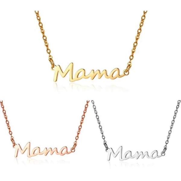 Perfect Mother's Day Gift - Letter Necklace in 18K Gold & Silver Plated Stainless Steel MAMA Gold one size