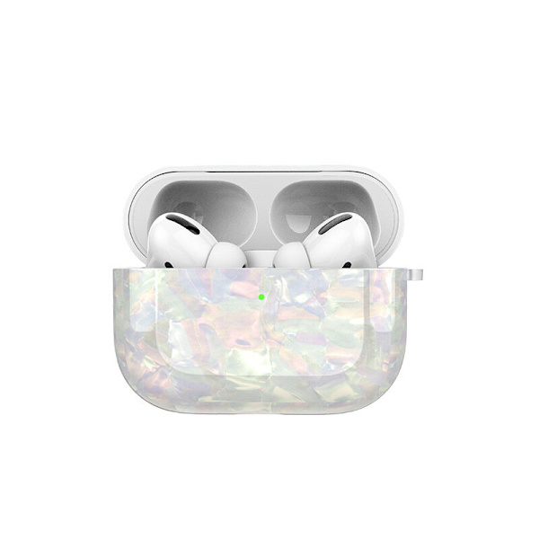 Airpods Pro Case synteettisessä helmen äidissä koukulla Silver one size