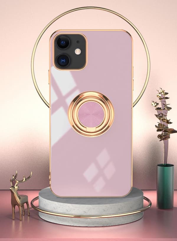 Luksuriøst stilig deksel iPhone 12 Pro Max med ringstativfunksjon Gull Black one size
