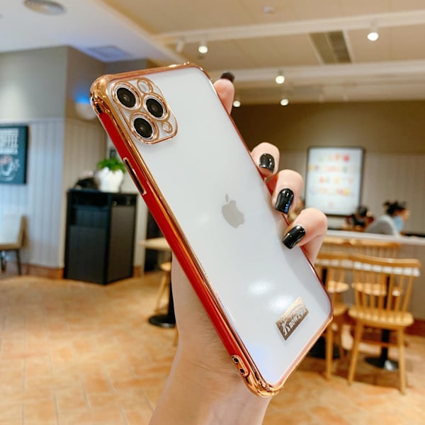 Deksel for iPhone11 Pro gjennomsiktig kollisjonspute Farge Red one size