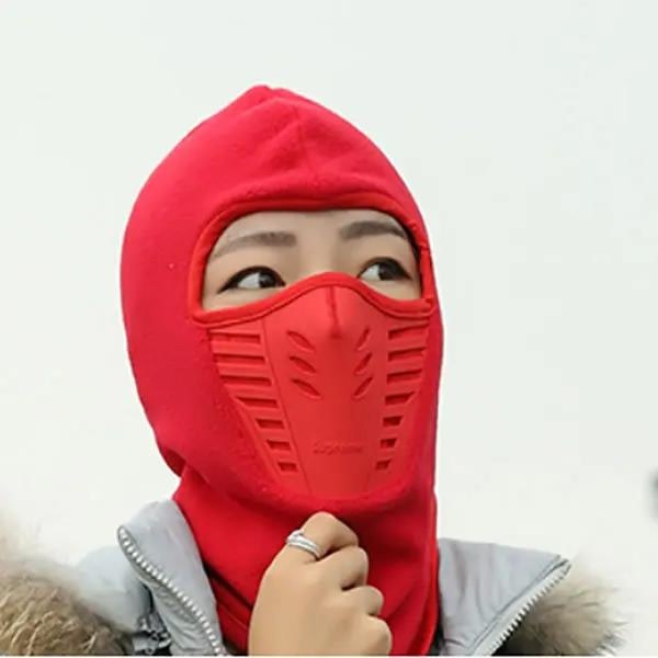Maske hette for skisykling, kulde, fotturer, klatring, vindfang Red Red