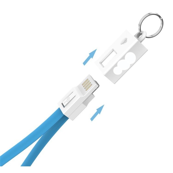 6 PACK! Micro USB/Android - laddare nyckelknippa USB kabel porta Svart one size