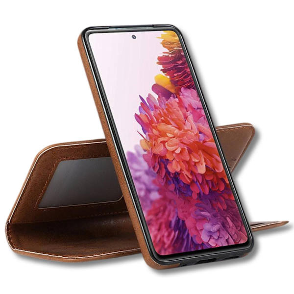 Läder plånboksskal ‘iPhone 14 Pro Max‘ m stark magnet avtagbar Brun