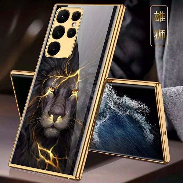 Luksus Samsung S22, Plus & Ultra etui løve blinker guld Black S22