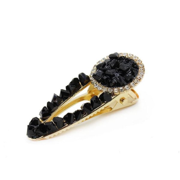 Håndlagde hårspenner med store steiner og diamanter Black one size